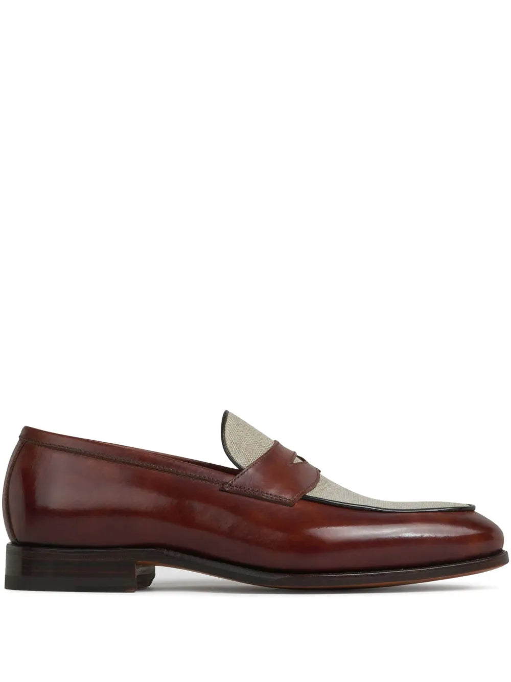 Adam Brown Beige Tassel Loafers