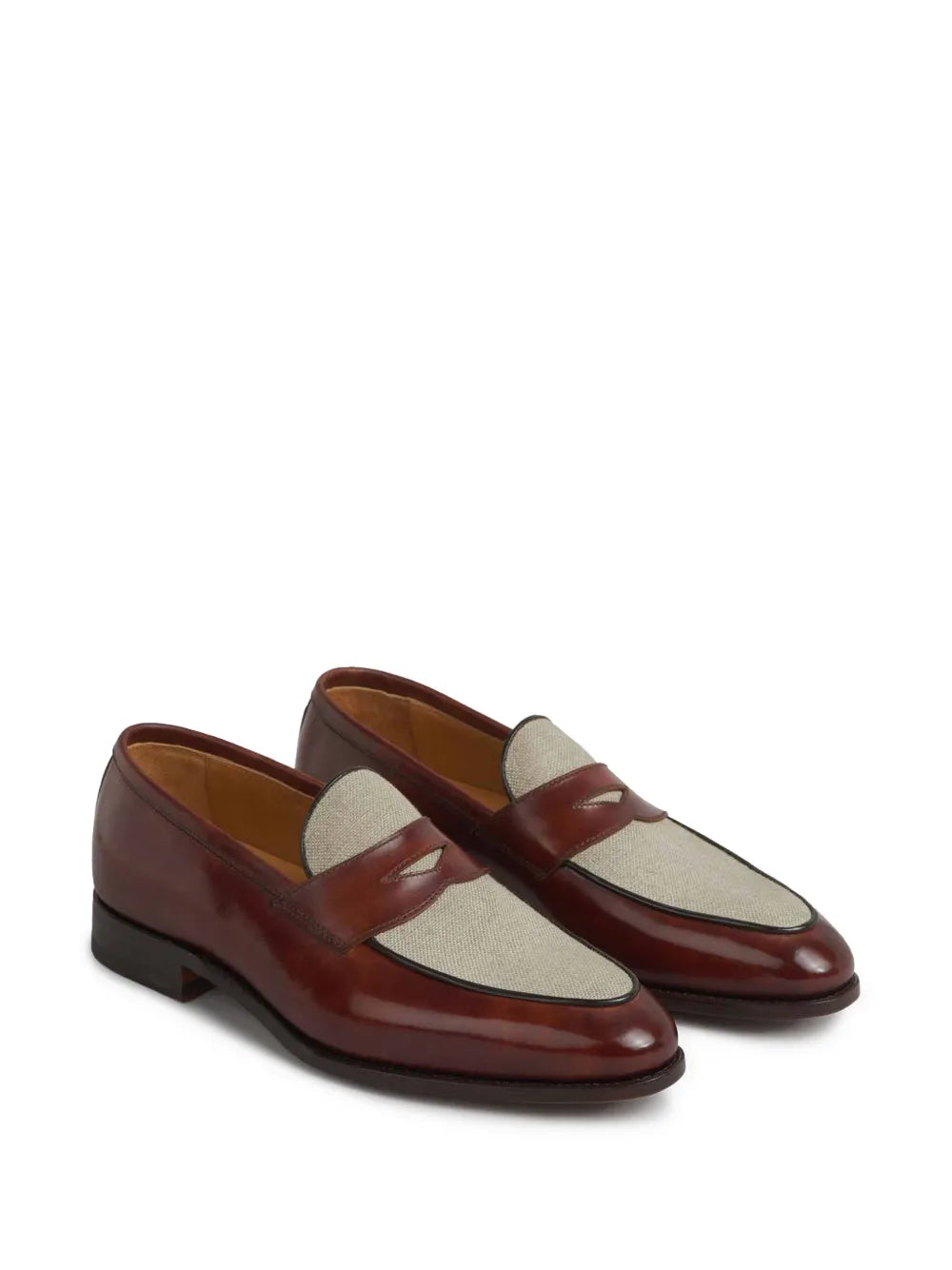 Adam Brown Beige Tassel Loafers
