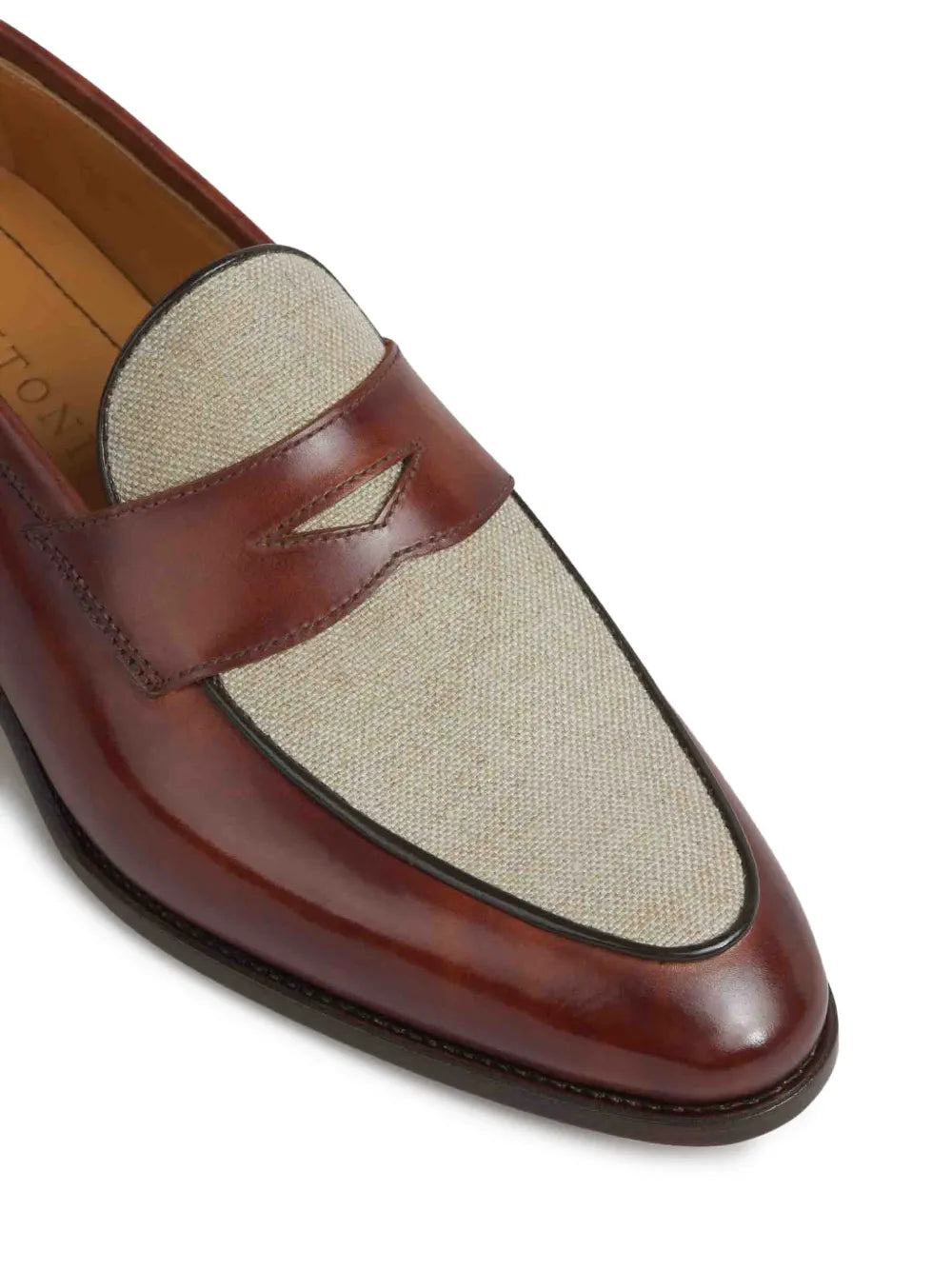 Adam Brown Beige Tassel Loafers