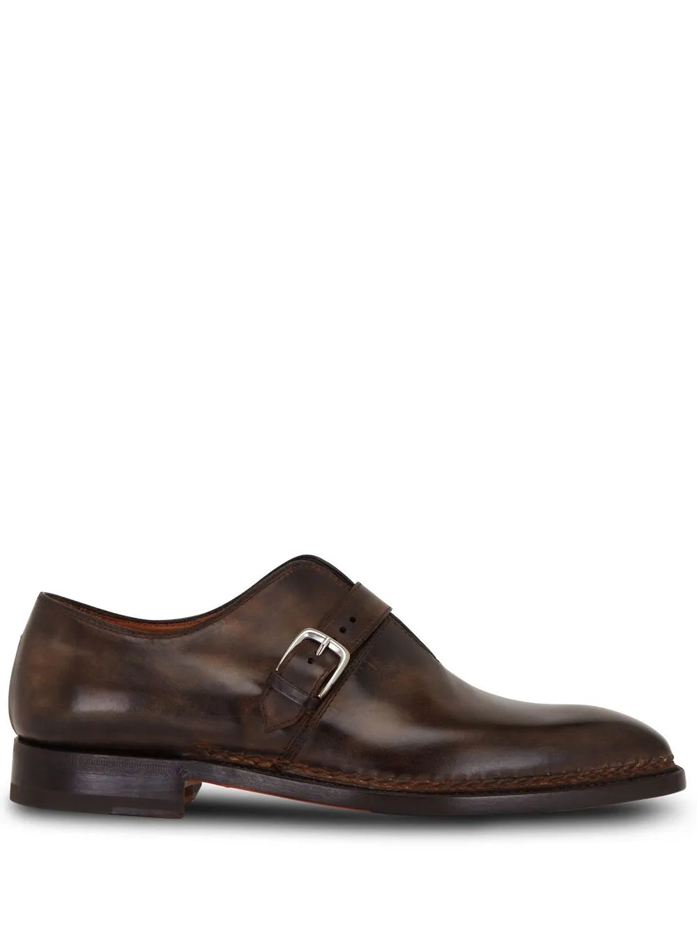 William Dark Tan Brown Single Monks