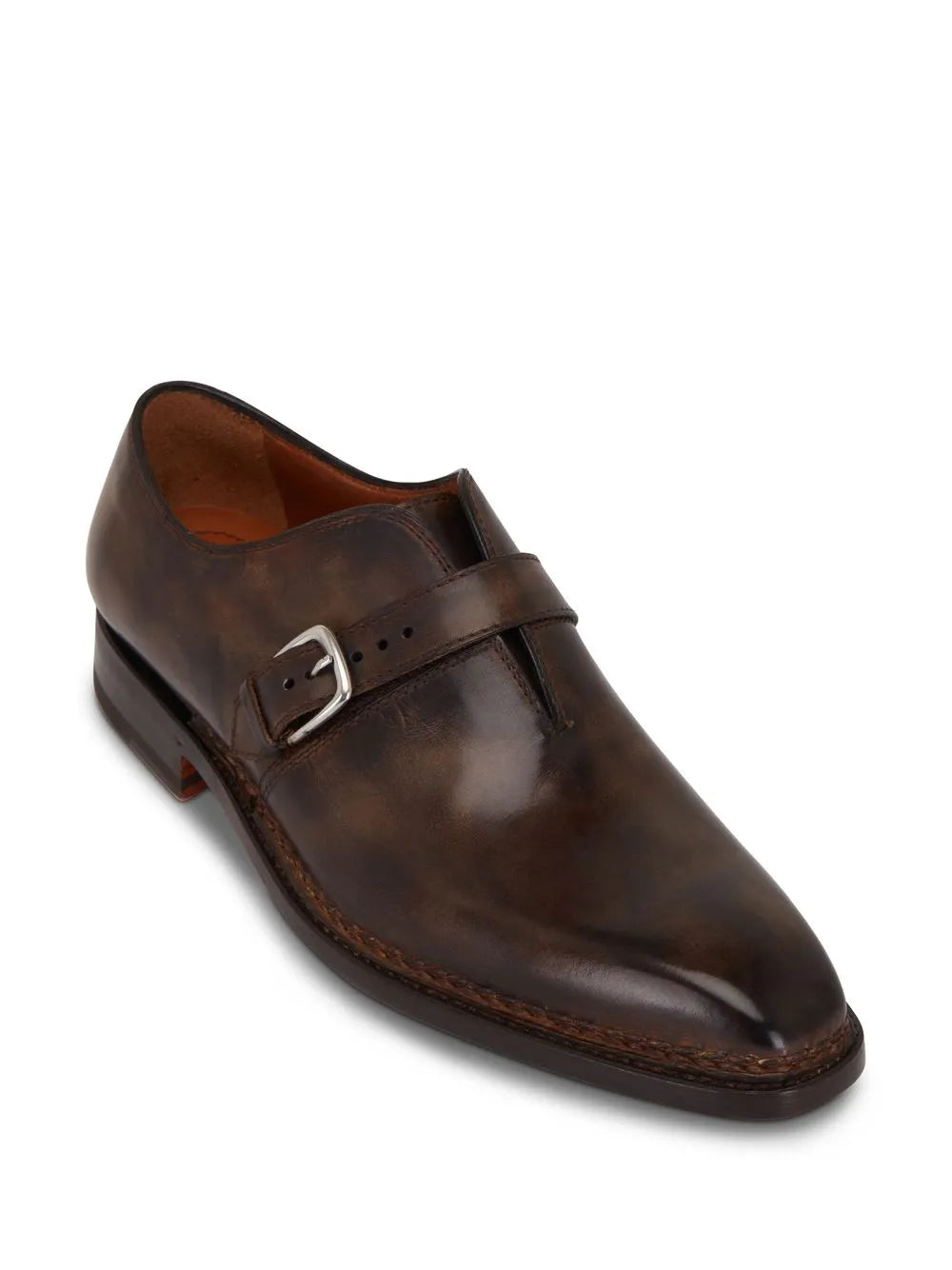 William Dark Tan Brown Single Monks
