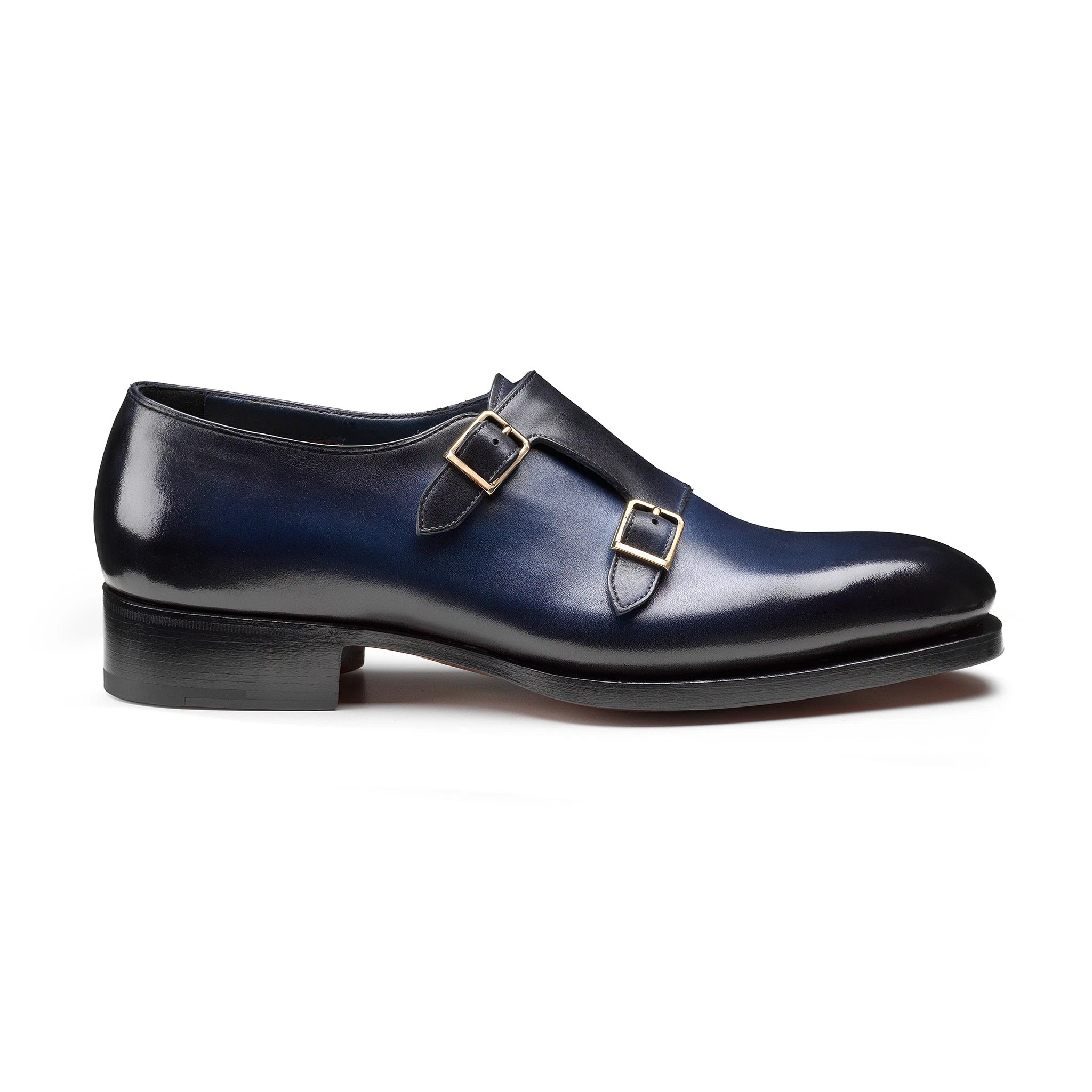 Charles Dark Blue Double-Buckle Monks