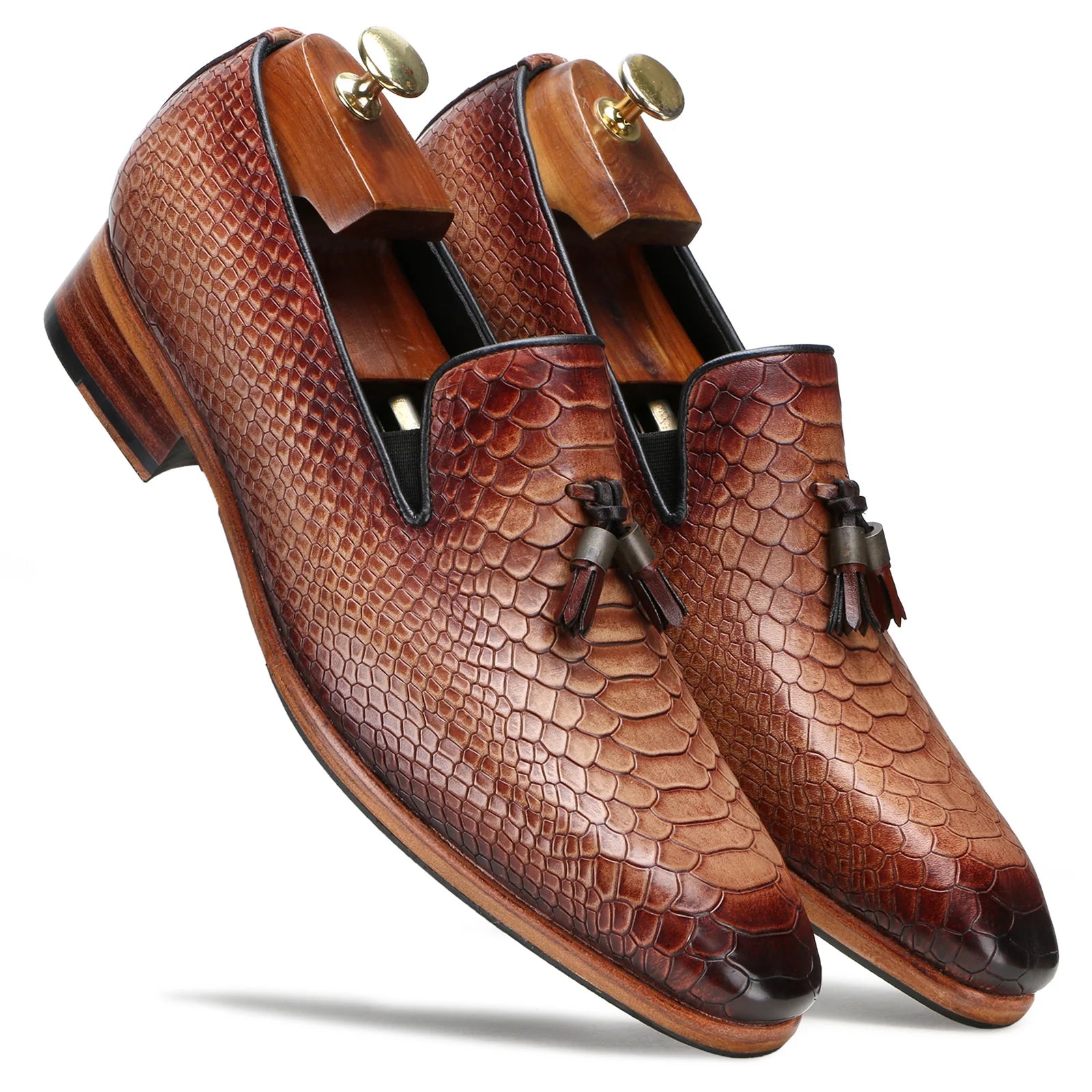 Adam Python Tassel Loafers