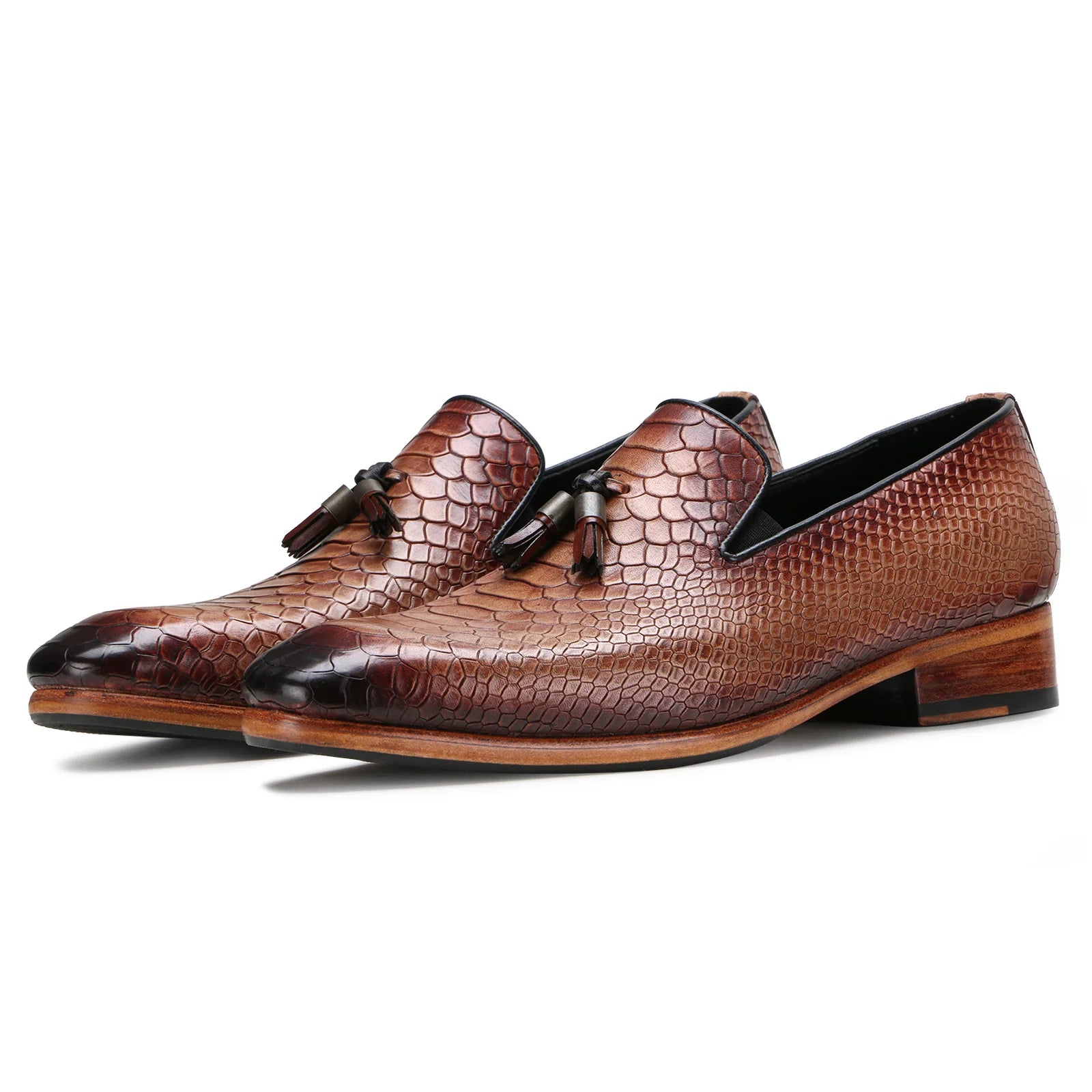 Adam Python Tassel Loafers