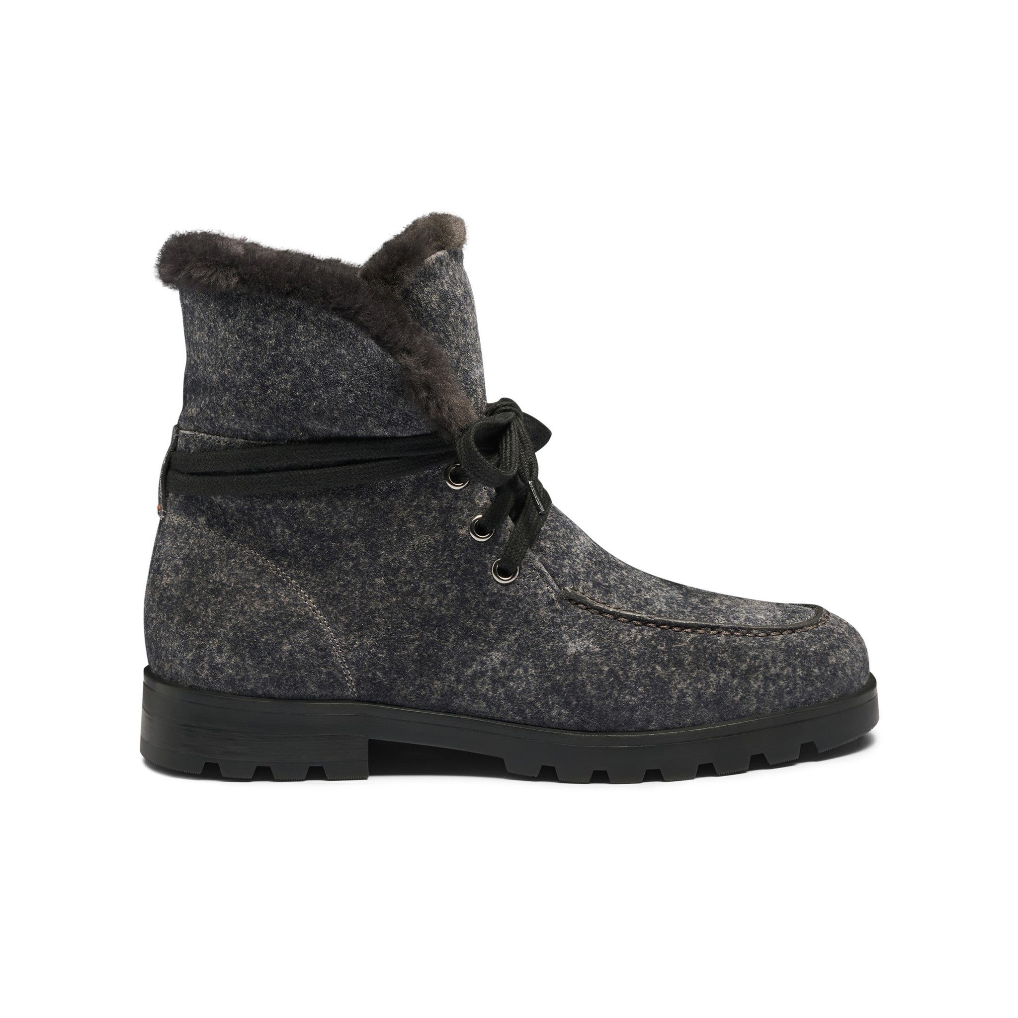 Alice Black Furr Slip-on Boots For Women