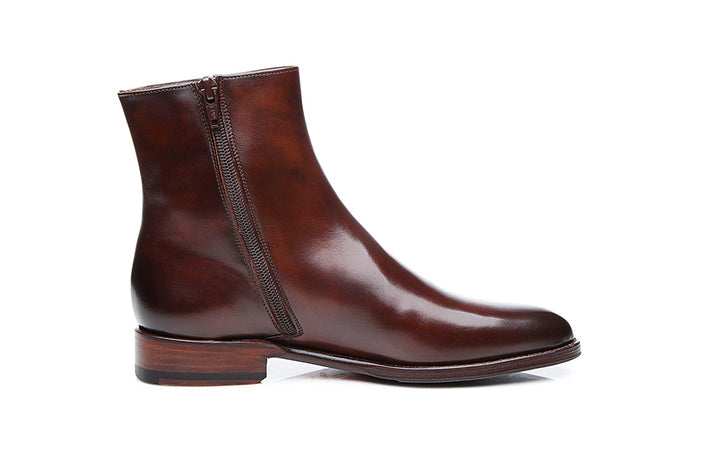 Eva Brown Zip Boot