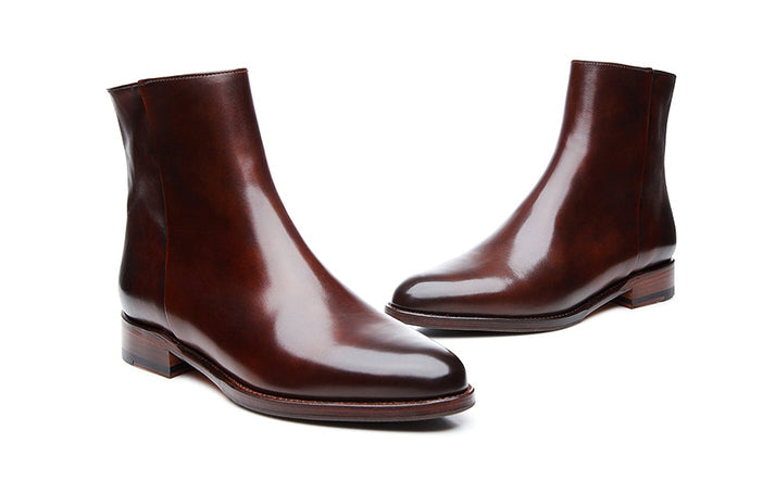 Eva Brown Zip Boot