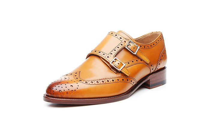 Sun Tan Leather Double Monk
