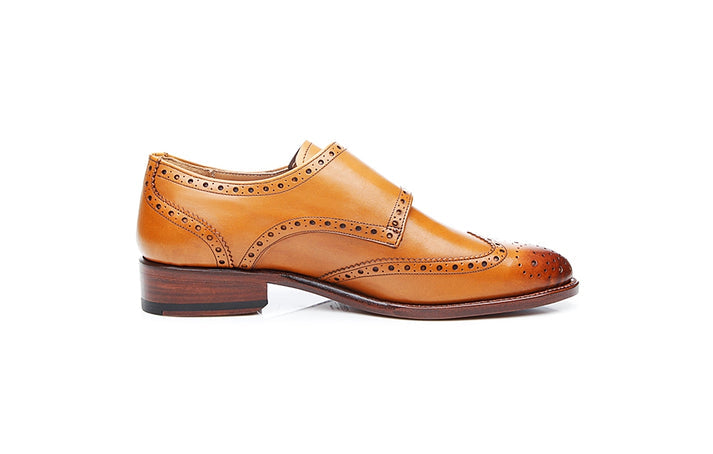 Sun Tan Leather Double Monk