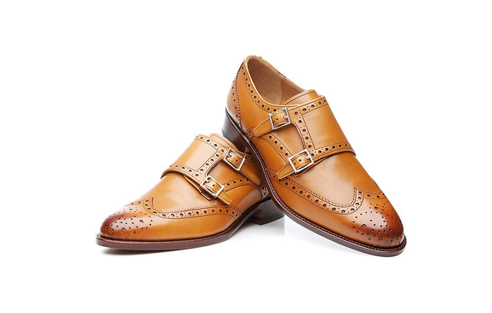 Sun Tan Leather Double Monk