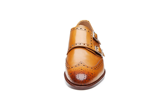 Sun Tan Leather Double Monk