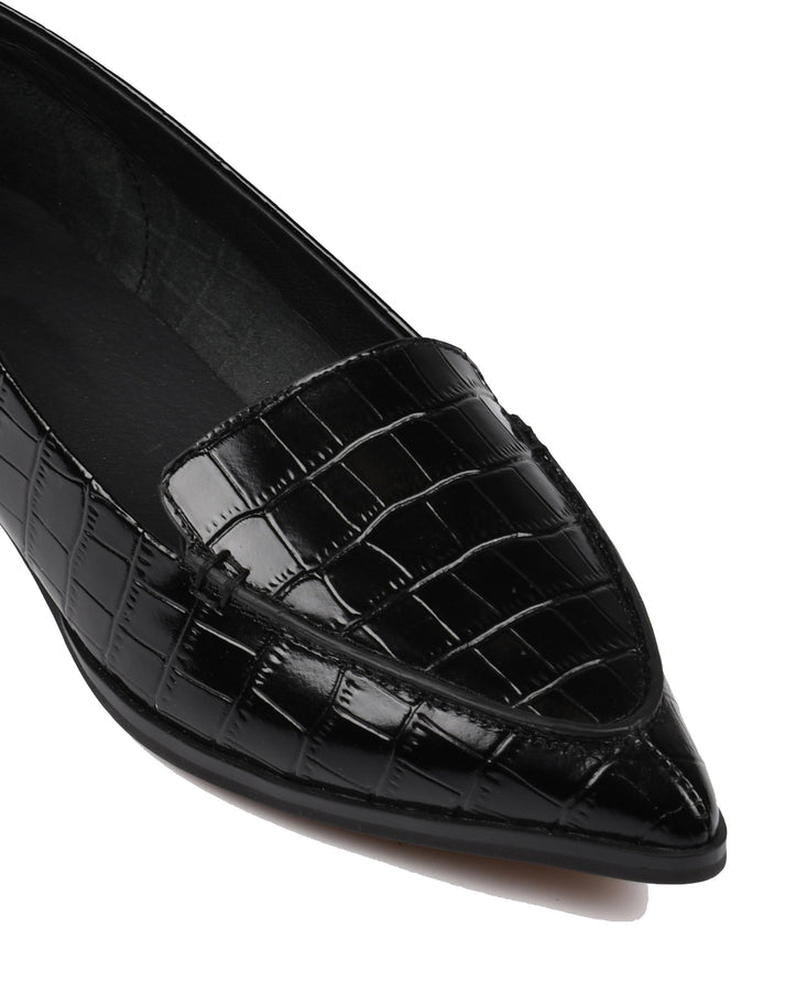 Rihanna Croc Print Pointed Flats