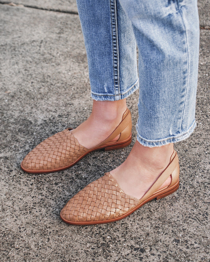 Joe Beige Braided Flats