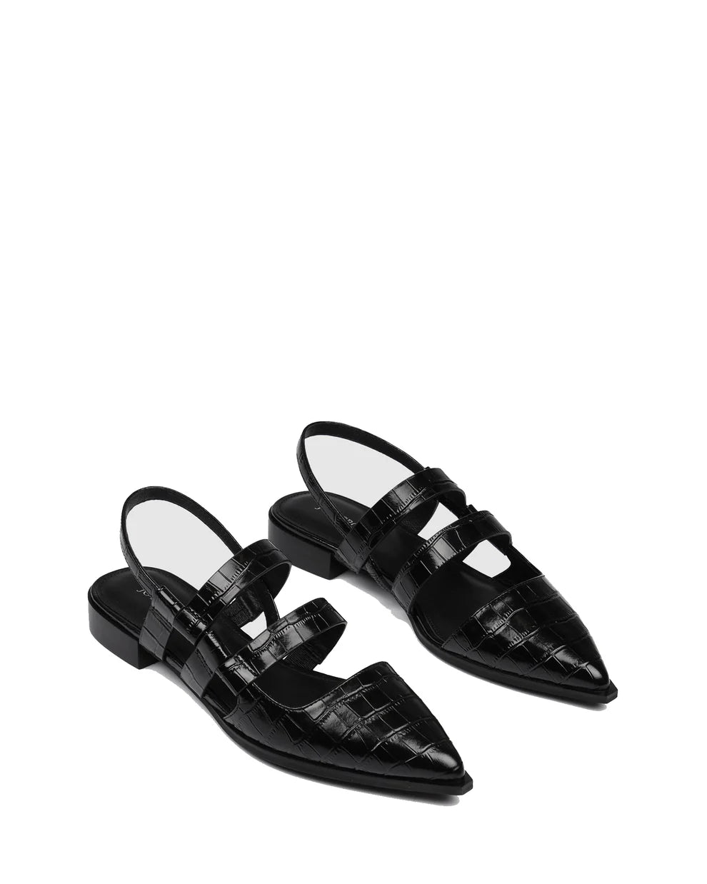 Rihanna Crocodile Print Pointed Flats