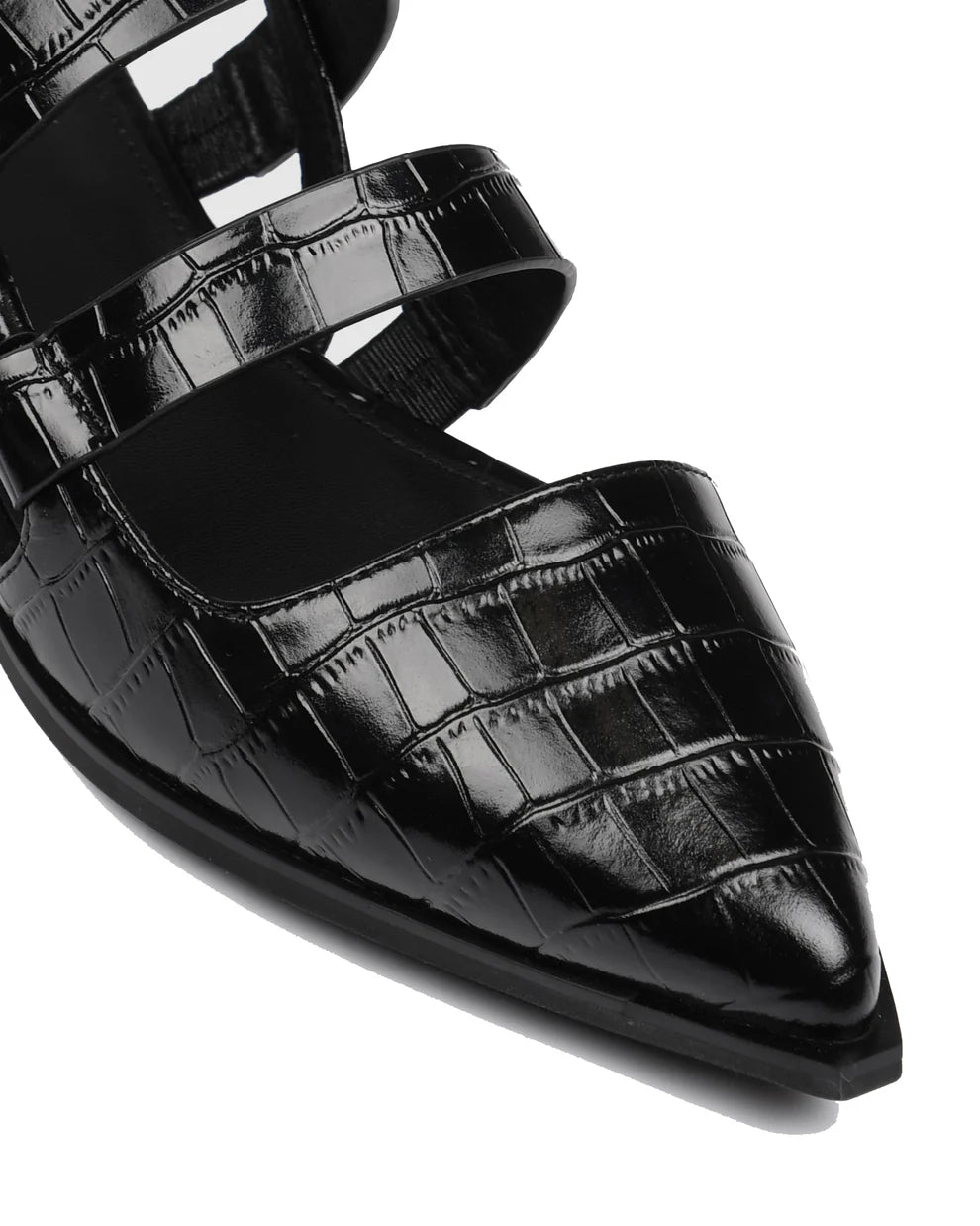 Rihanna Crocodile Print Pointed Flats