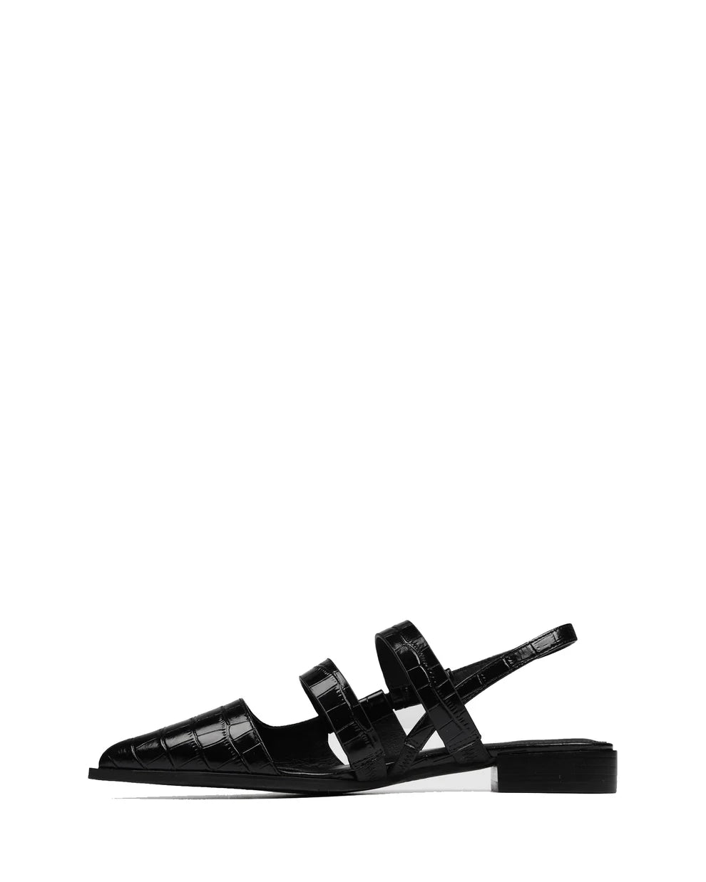 Rihanna Crocodile Print Pointed Flats