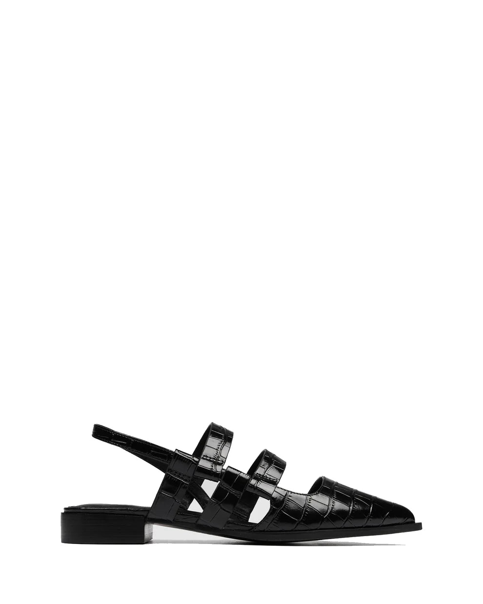 Rihanna Crocodile Print Pointed Flats