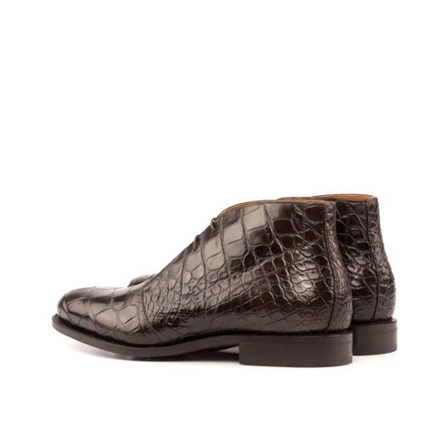 Swiss Croco Print Brown Chukka